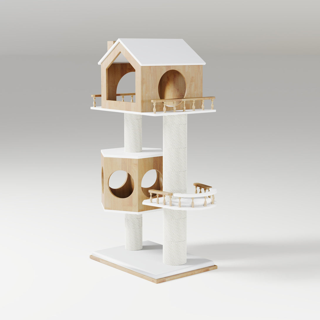 Hexagoanl Cat Tree-Catsvillas cat tree detailed